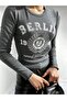 Women's Printed Crew Neck Long Sleeve Y2K Crop Blouse - 4
