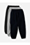 Unisex Black-Grey-Navy Blue 3-Piece 2 Rope Knitted Fabric Waist and Leg Elastic Sweatpants - 2