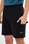 Men's 3 Thread Diagonal Cargo Pocket Casual Shorts Black - 2