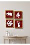 4 Pieces Frame Look Christmas New Year Wall Decor Painting Set for Salon Living Bedroom Office - 3