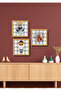 3 Piece Frame Look Bearteddy Wall Decor Painting Set for Parlor Living Bed Children's Room