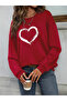 STYLE-X CYCLING NECK COTTON HEART PRINTED, OVERSIZE LOVERY SPECIAL SWEATSHIRT - 3