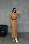 Standard Size Round Neck Hair Braided Long Cotton Knitwear Dress - 4