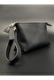 Women's Black Makeup and Travel Bag Genuine Leather Bag Organizer - 2