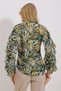 Women's Green Judge Collar Sleeves Flounce Patterned Chiffon Shirt ALC-X11478 - 7
