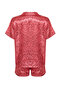 Pembe Çok Renkli Leopar Desenli Saten Şortlu Dokuma Pijama Takımı THMSS20PT0158 - 10