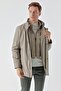 Slimfit Stand-up Collar Zipper and Snap Closure Hidden Hooded Side Pocket Lined Quilted Coat - 3