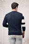 Regular Fit Crew Neck Patterned Woolen Men's Sweater - 5