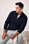 Slimfit Turtleneck Zipper Collar Knitted Knitwear Woolen Men's Sweater - 2