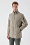 Slimfit Stand-up Collar Zipper and Snap Closure Hidden Hooded Side Pocket Lined Quilted Coat - 5
