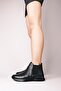 Amatsu Women's HAkiki Leather Triangle Metal Detailed Ankle Boots - 3