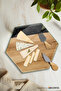 Glass Cheese Presentation Plate| Glass Serving Plate| Wooden-Black Pattern| 26cm x 30cm