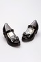 Girl's Black Patent Leather Heeled Princess Shoes
