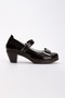 Girl's Black Patent Leather Heeled Princess Shoes - 3