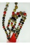 Tibetan Jade Coral Onyx 108 Mala Long Necklace - 3