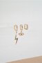 Women's Vip Series Baguette Zircon Stone 3-Piece Earring Set - 2