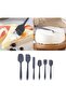 High quality heat resistant non-flammable non-stick silicone spatula set 6 pieces black - 4