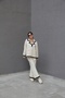 Standard Size(Oversize) Gold Four Button Double Breasted Cardigan Pants Acrylic Knitwear Suit - 5