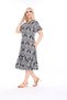 Women's Plus Size Skirt Ruffle Pocket Viscose Fabric Stretchy Short Sleeve Dress - 3