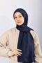 Natural Crepe Shawl - Navy Blue