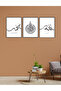 Black Frame Look 3 Piece Allah Muhammad Wall Decor Painting Set for Living Room Living Bedroom - 3