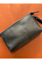 Women's Black Makeup and Travel Bag Genuine Leather Bag Organizer - 7