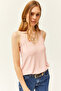 Women's Powder Strap Adjustable Lace Flowing Knitted Tank Top Blouse BLZ-19001732 - 4