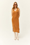 Women's Camel Top Sweatshirt Bottom Sweatshirt Dress Knitwear Suit TKM-19000246 - 2