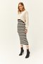 Women's Stone Top Sweatshirt Bottom Dress Knitwear Suit TKM-19000237 - 5