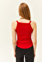 Women's Red Strappy Camisole Body BDY-00000015 - 5