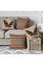 Feather Patterned Natural Themed African Colored Digital Printed Throw Pillow Cover - 4