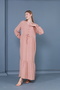 Women's Powder Pink plus size v-neck long sleeve woven dress - 7