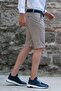 Gabardine Fabric Finished Patterned Cotton Regular Fit Chino Side Pocket Men's Shorts - 3
