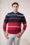 Slimfit Crew Neck Striped Cotton Men's Sports Sweater - 2
