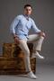 Slimfit Button Collar Long Sleeve Men's Shirt