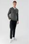 Slimfit V-Neck Plain Basic Model Cotton Men's Long Sleeve Knitwear Sweater