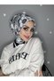 DC13 Patterned Snap Fastener Ready Practical Hijab Daily and Pool Bonnet Hijab Women's Shawl Scarf