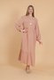 Women's Powder long sleeve full length Burgundy woven dress - 5