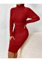 Ribbon Detailed Corded Model Knitwear Dress - 4