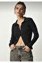 Black Polo Neck Buttoned Knitted Cardigan - 3