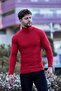 Unisex Premium Thick Red Raised Slim Fit Turtleneck Turtleneck Sweater - 2