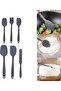 High quality heat resistant non-flammable non-stick silicone spatula set 6 pieces black - 3