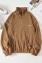 Ghassy Co. Women's Kangaroo Pocket Zippered Fleece Sweatshirt