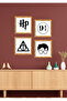 4 Piece Frame Look Harry Potter Wall Decor Painting Set for Parlor Living Bed Children's Room
