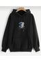 Attack On Titans Printed Sweatshirt - Oversize Hooded Ribbon - 2