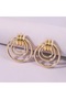 Imported luxury brand non-tarnish steel zara hm model 3 layer large huge ring earrings women's earrings gold gold - 3