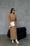 Standard Size Round Neck Hair Braided Long Cotton Knitwear Dress - 5