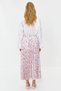 Powder Floral Print Pleated Elastic Waist Woven Skirt TCTSS23EE00018 - 6