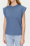 İndigo %100 Pamuk Vatka Görünümlü Basic Bisiklet Yaka Örme T-Shirt TWOSS20TS0021 - 5