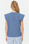 İndigo %100 Pamuk Vatka Görünümlü Basic Bisiklet Yaka Örme T-Shirt TWOSS20TS0021 - 6